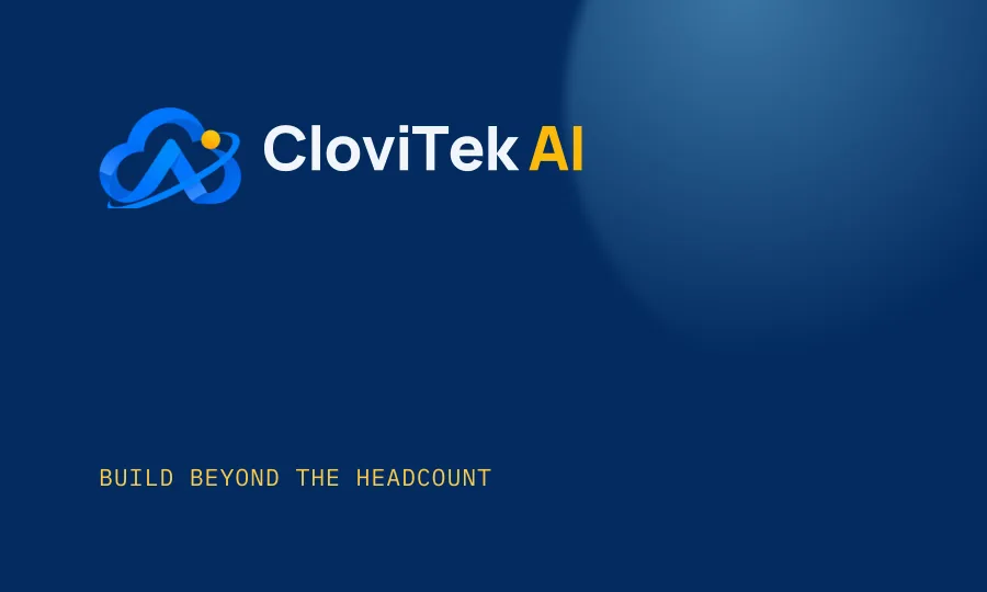 CloviTek AI business card, generated by the CloviBrand pipeline