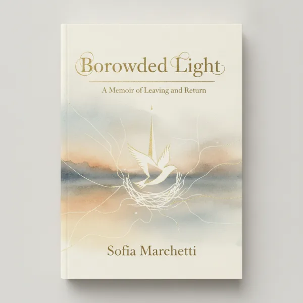 Book cover generated by CloviCover for a memoir: a soft, evocative photographic image with a restrained serif title.