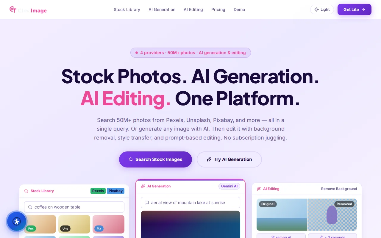 CloviImage product screenshot