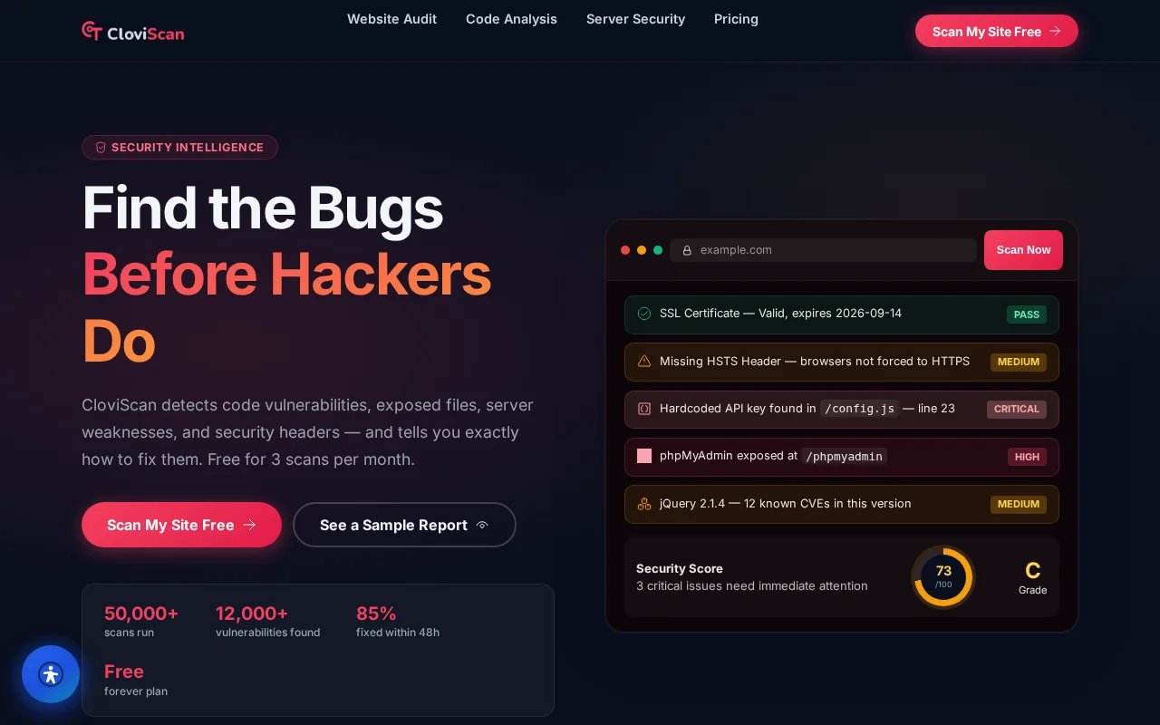CloviScan product screenshot