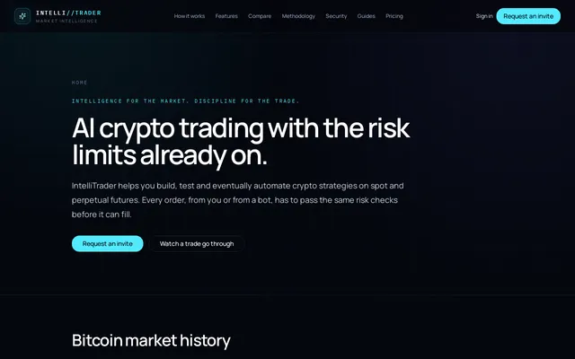 IntelliTrader home page screenshot