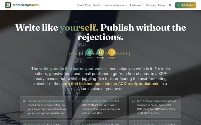 ManuscriptSmith home page screenshot