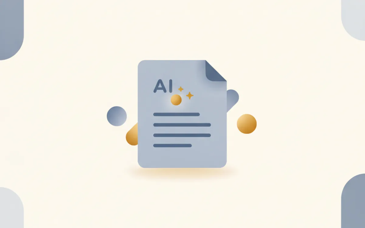 CloviPDF promo art: a PDF document with a folded corner and an AI spark reading it