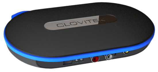 The CloviFi WiFi HD audio transmitter, angled product view